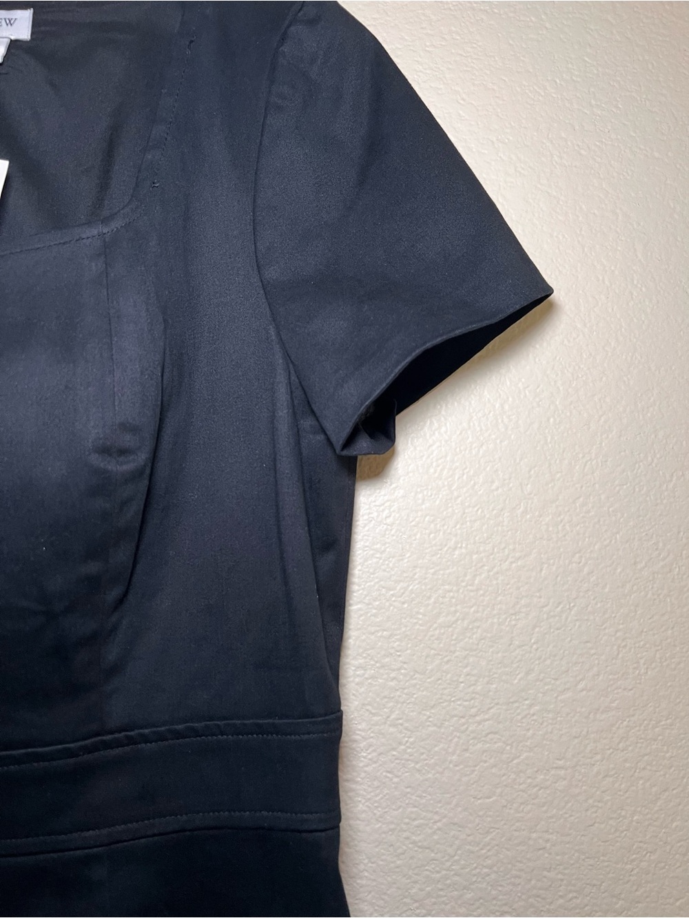 J. Crew Black Short-Sleeve Square-Neck Sheath Dress - Picture 4 of 6
